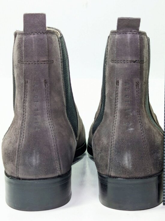 Allsaints Men\'s Gus Pull On Chelsea Boots Grey Suede Size 13 (MSRP $349)
